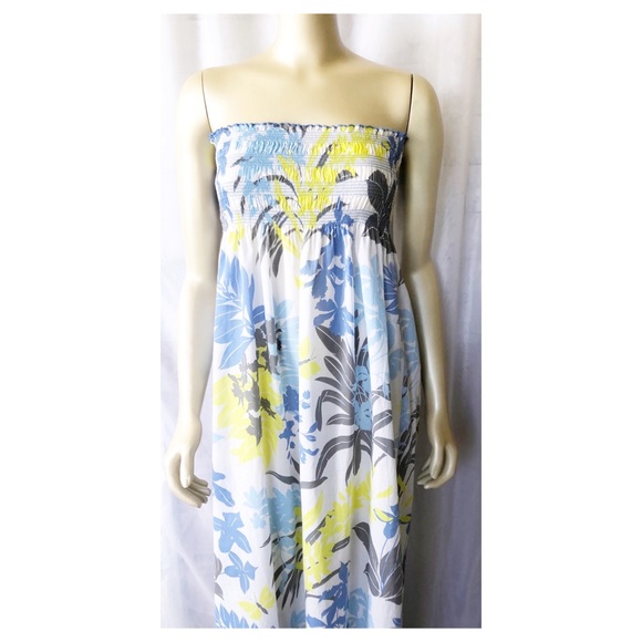 Tommy Bahama Blue and Yellow Floral Maxi Dress - Picture 2 of 8